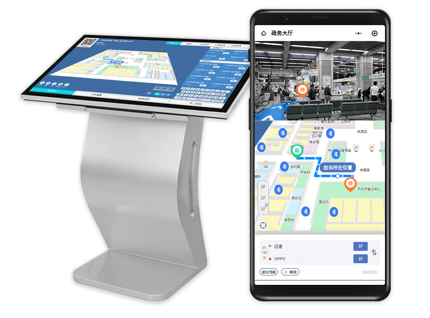华为手机全景3D图
:政务大厅3D导航导引系统2.0，AR增强现实导引，推动“业务办理最多跑一次”